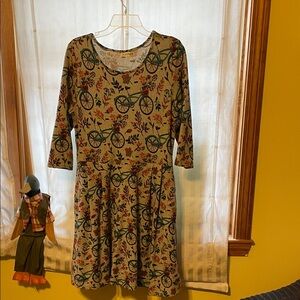 Floral Bicycle Print Dress- LA SOUL